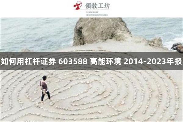 如何用杠杆证券 603588 高能环境 2014-2023年报