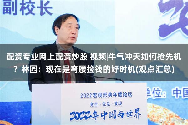 配资专业网上配资炒股 视频|牛气冲天如何抢先机？林园：现在是弯腰捡钱的好时机(观点汇总)