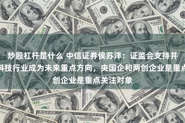 炒股杠杆是什么 中信证券侯苏洋：证监会支持并购重组，科技行业成为未来重点方向，央国企和两创企业是重点关注对象